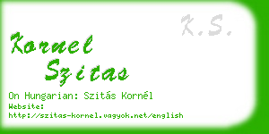kornel szitas business card