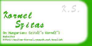 kornel szitas business card